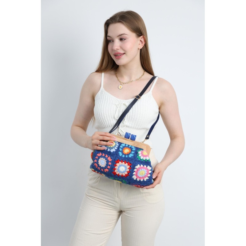 Crochet patchwork bag