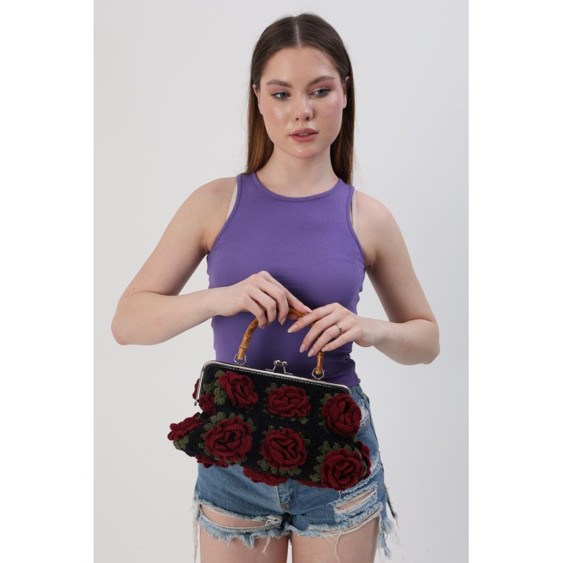 Vintage Floral Crochet Clutch