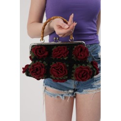 Vintage Floral Crochet Clutch