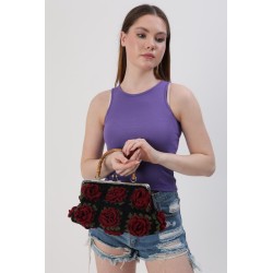 Vintage Floral Crochet Clutch