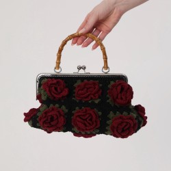 Vintage Floral Crochet Clutch
