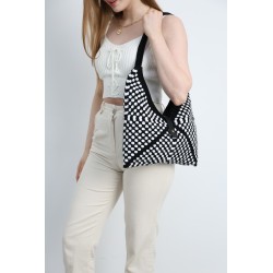 Hand-crocheted polka dot saddle bag
