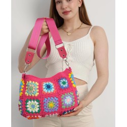 Granny Square Pink Shoulder Bag