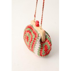 Artistic wooden kiss lock clutch