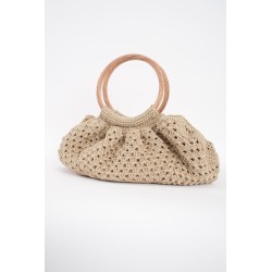 Beige Soft Tassel Braided Rope Crochet Bag