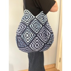 Light and dark blue colorblock handbag
