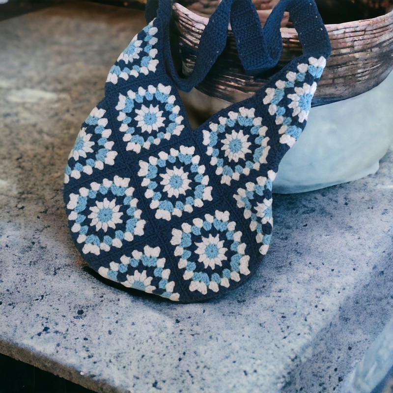 Evil Eye Pattern Handwoven Bag