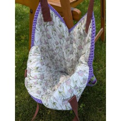 Purple Crochet Patchwork Tote Bag