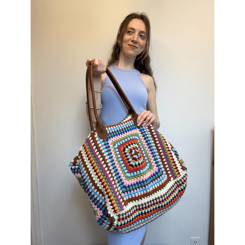 Concentric Granny Squares Tote Bag