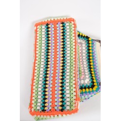 Colorful Cotton Yarn Square Crochet Handbag