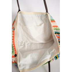 Colorful Cotton Yarn Square Crochet Handbag